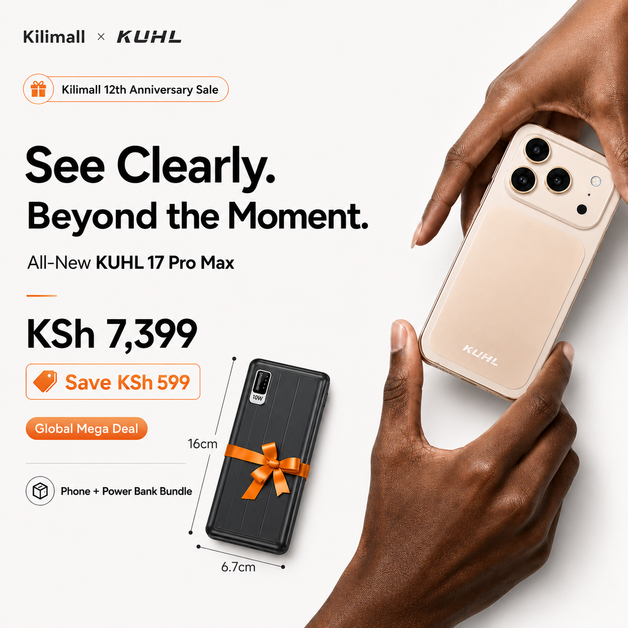 BUY Phone with FREE Powerbank
📱Kuhl 17 Pro Max 6.8" Smartphone (8GB+128GB) 
⚡️Type-C Fast Charging - 1 YR WRTY 
🎁FREE GIFT - 20000mAh Powerbank
