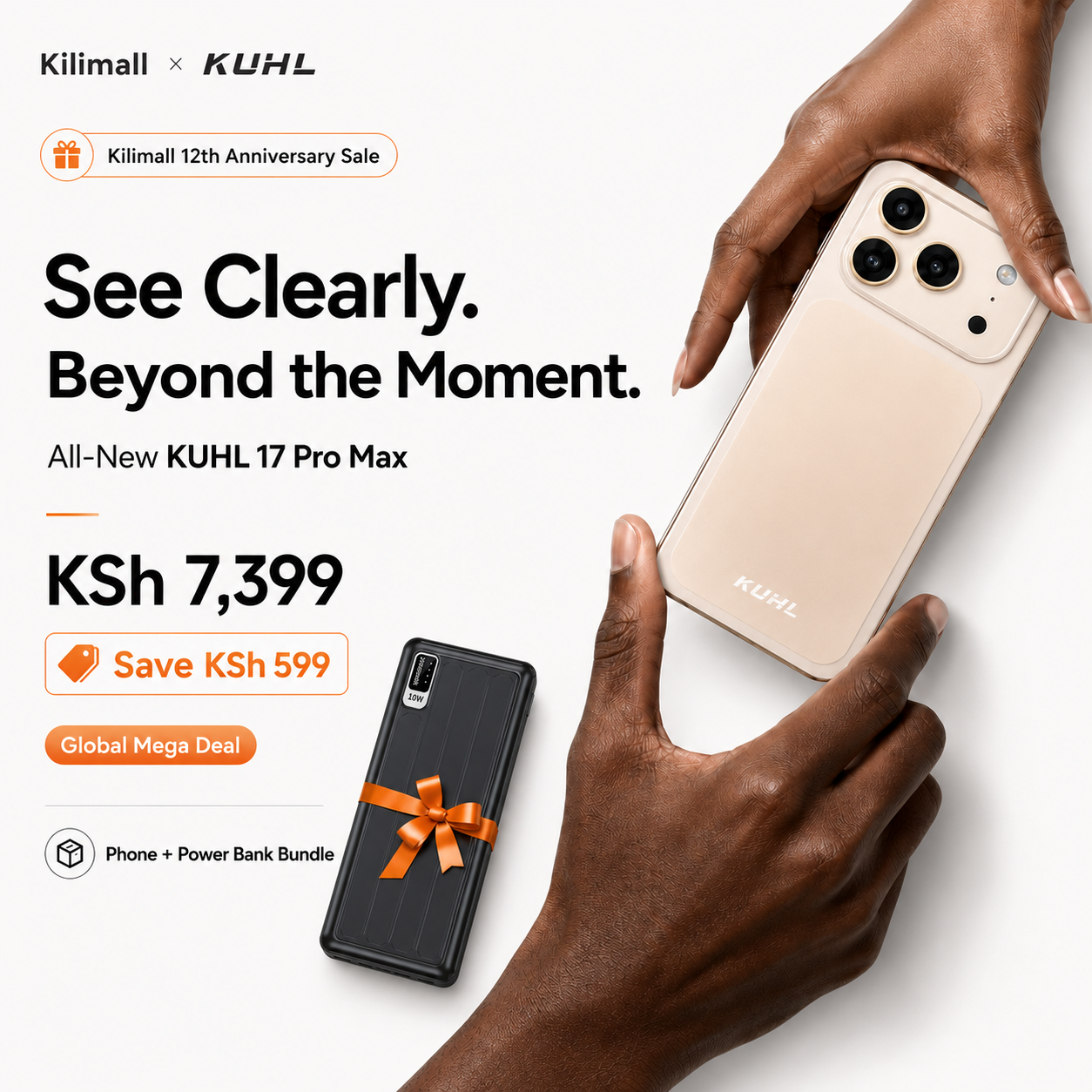 BUY Phone with FREE Powerbank
📱Kuhl 17 Pro Max 6.8" Smartphone (8GB+128GB) 
⚡️Type-C Fast Charging - 1 YR WRTY 
🎁FREE GIFT - 20000mAh Powerbank