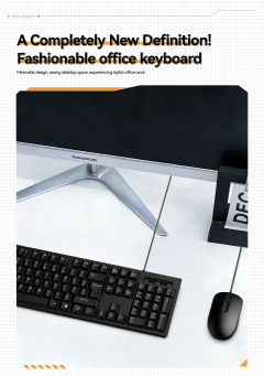 【2PCS：Keyboard + Mouse】 HP-KM10 Wired USB Keyboard and Mouse Combo, Full-Size Office Computer Keyboard with Number Pad for Laptop and Desktop, Black