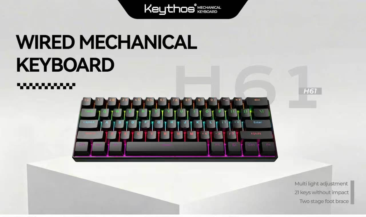 H61 Keythos Keyboard  Backlit Gaming Keyboard  Wired Keyboard Suitable For Gamers