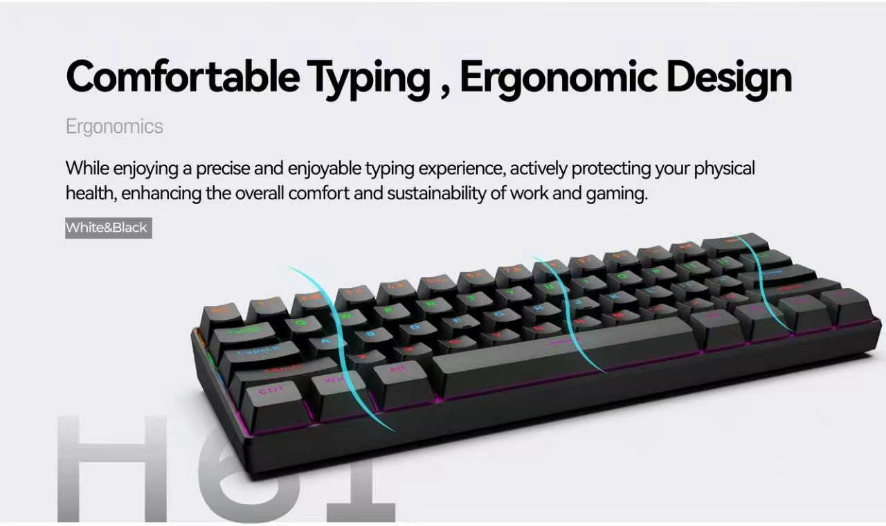 H61 Keythos Keyboard  Backlit Gaming Keyboard  Wired Keyboard Suitable For Gamers