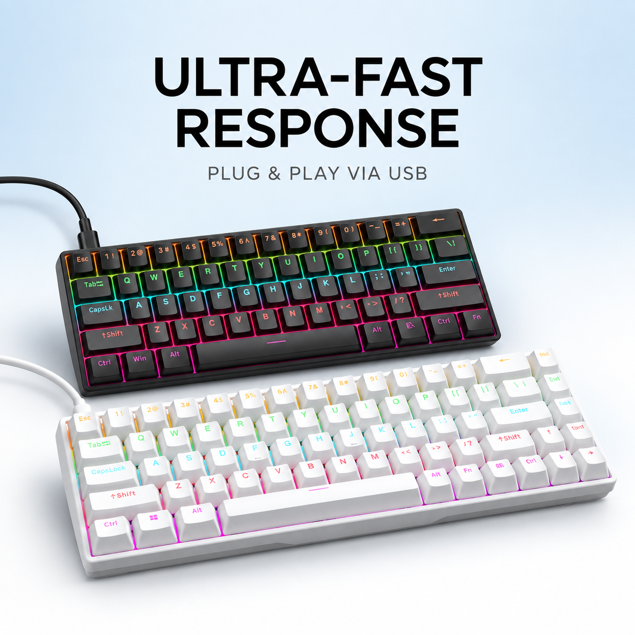H68 Keythos Keyboard  Backlit Gaming Keyboard  Wired Keyboard Suitable For Gamers