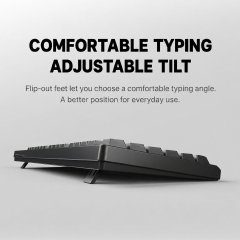 RUIOO HP1700 Wired USB Keyboard Full-Size Office Computer Keyboard with Number Pad for Laptop and Desktop Black