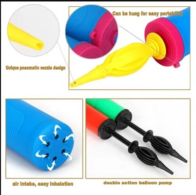 Manual Balloon Hand Pump Assorted Portable Plastic Air Inflator Pump for Balloons Yoga Balls & Floaters Non-Slip Grip Party Decoration Inflation Tool Lightweight Handheld Balloon Pump for Events & Hom