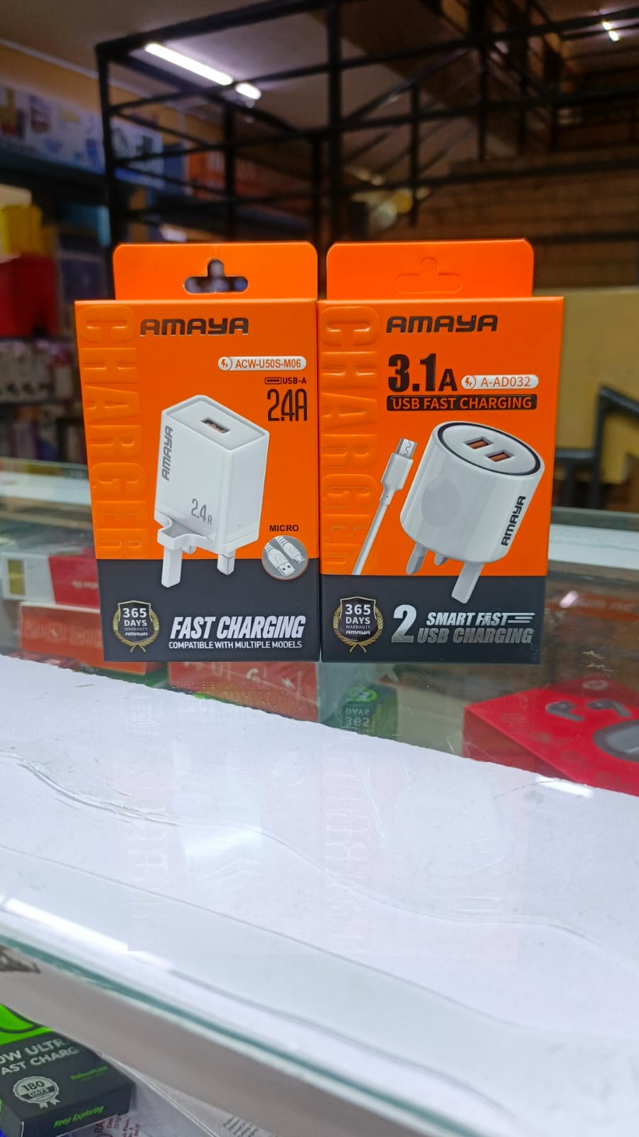 Amaya ACW-U50S-M06 2.4A Fast Charger UK Plug USB Wall Charger with Micro USB Cable Fast Charging Adapter for Android Phones Tablets & Electronics