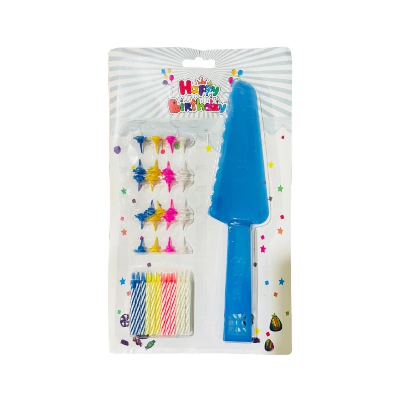 Happy Birthday Cake Decorating Set Multicolored Birthday Candles with Plastic Cake Spatulas Cake Topper Decoration Set for Birthday Celebration Party Cake Accessories Fashion For Life