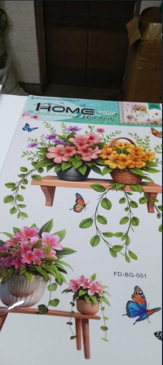 Floral and Butterfly 3D Wall Sticker Set PVC Decorative Peel & Stick Flower and Butterfly Design Wall Art Removable Home Room Decoration Living Room Bedroom Nursery DIY Wall Décor Stickers