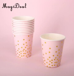 Paper Party Cups Set Disposable Hot & Cold Drink Cups Colorful Party Cups for Coffee Tea Juice Water Birthday Party School Events Picnic & Special Occasions Tableware Set (Sold Per Set)