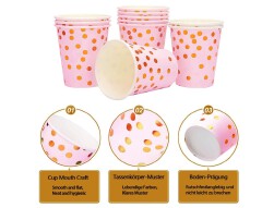 Paper Party Cups Set Disposable Hot & Cold Drink Cups Colorful Party Cups for Coffee Tea Juice Water Birthday Party School Events Picnic & Special Occasions Tableware Set (Sold Per Set)