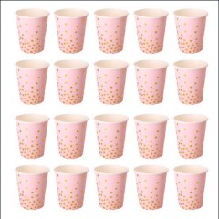 Paper Party Cups Set Disposable Hot & Cold Drink Cups Colorful Party Cups for Coffee Tea Juice Water Birthday Party School Events Picnic & Special Occasions Tableware Set (Sold Per Set)