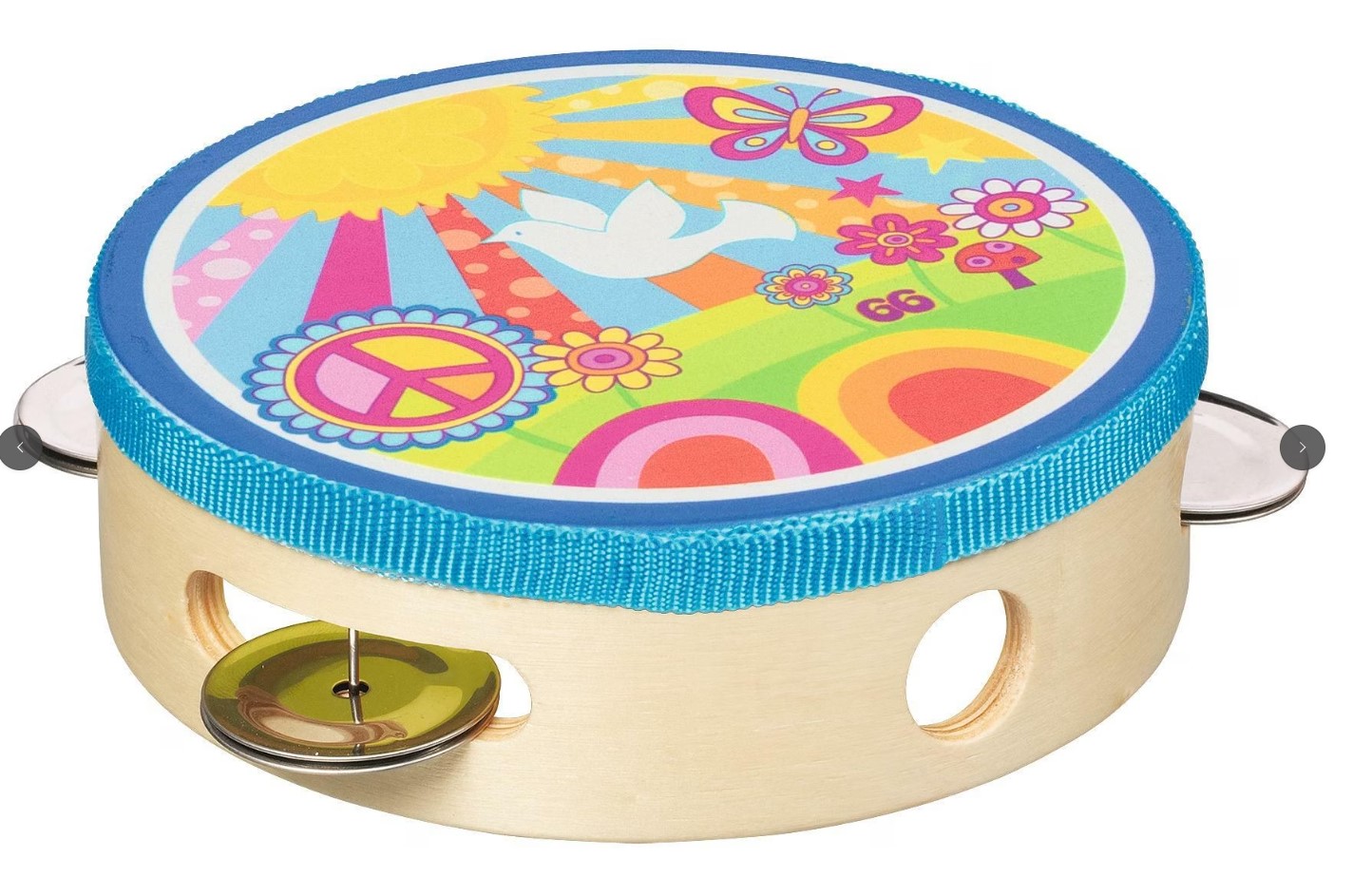 Tambourine Sunshine Kids Musical Instrument with Bells Vibrant Multicolored Fairy Theme Hand Percussion Toy Tambourine for Children Early Music Learning Rhythm Development Educational Musical Toy Age