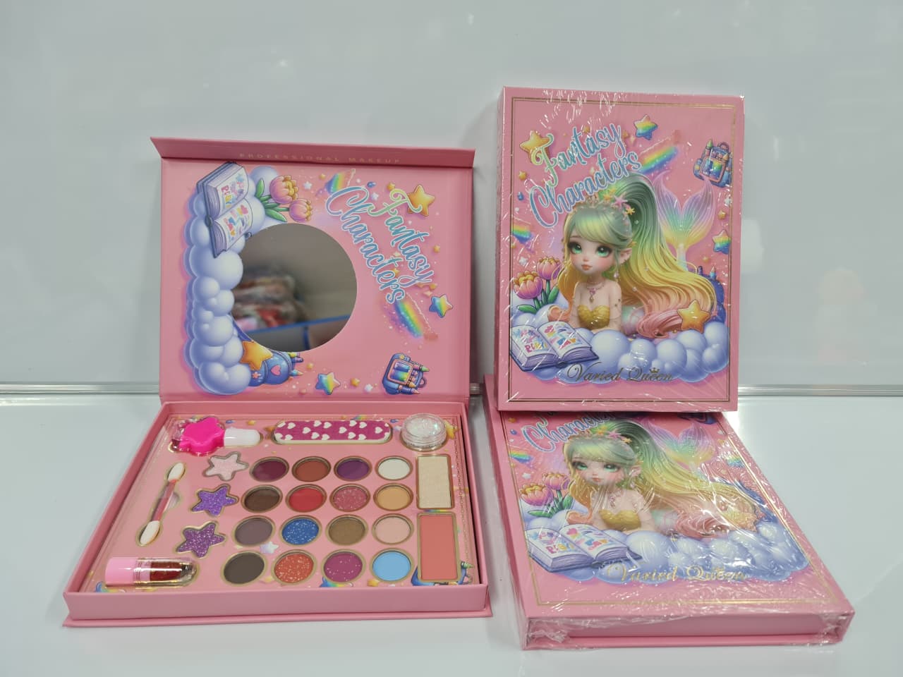 Kids Makeup Kit Magnetic Cosmetic Play Set Fantasy Characters  with Mirror Washable Non-Toxic Pretend Play Beauty Kit for Girls Eyeshadow Lip Gloss & Nail Polish