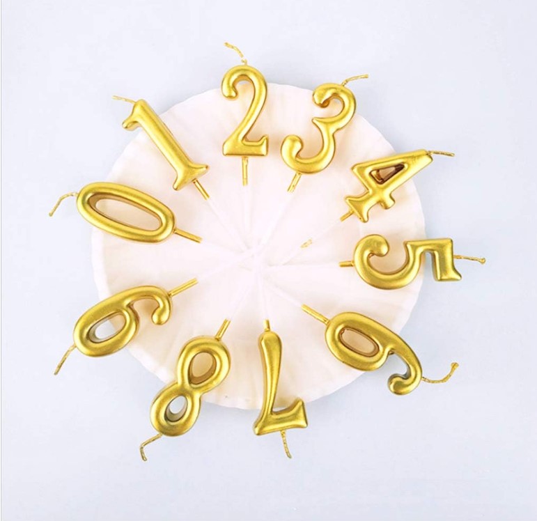 Number Candles Birthday0–9 Reflective Numeral Cake Candles Decorative Number Candles for Birthday Anniversary Celebration Cake Topper Party Supplies
