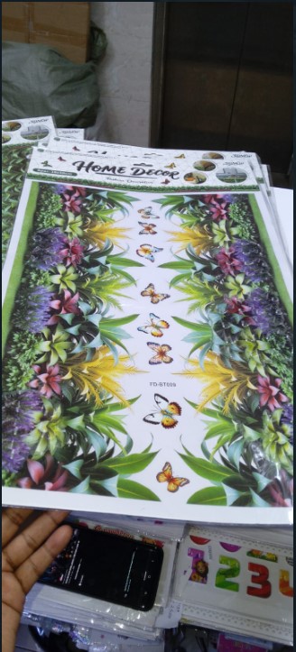 Green Grass and Butterfly Wall Sticker Waterproof PVC 3D  Decorative Peel & Stick Nature Themed Wall Art Removable Floral Grass Butterfly Design Home Room Decor for Walls Glass Tiles Furniture