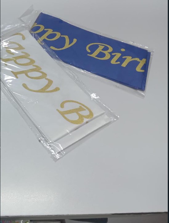 Happy Birthday Party Sash White Black & Gold Celebration Birthday Sash Adjustable Party Accessory Birthday Girl/Boy Decoration Sash for Birthday Photoshoot & Events