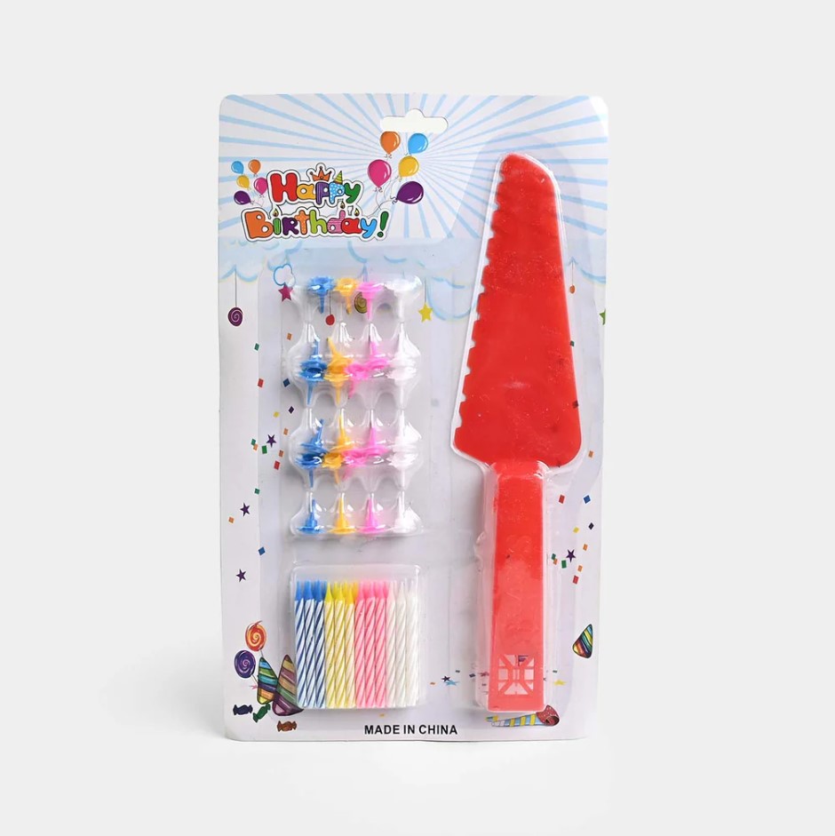 Happy Birthday Cake Decorating Set Multicolored Birthday Candles with Plastic Cake Spatulas Cake Topper Decoration Set for Birthday Celebration Party Cake Accessories Fashion For Life