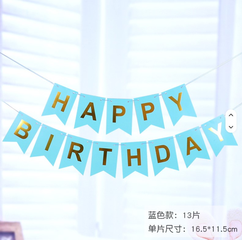 Happy Birthday Fishtail Paper Banner Set Individual Letter Swallowtail Pennant Banner Metallic Gold Foil Letter Party Decoration Hanging Banner with String for Birthday Party Supplies ( SET )