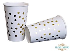 Paper Party Cups Set Disposable Hot & Cold Drink Cups Colorful Party Cups for Coffee Tea Juice Water Birthday Party School Events Picnic & Special Occasions Tableware Set (Sold Per Set)