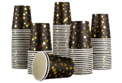 Paper Party Cups Set Disposable Hot & Cold Drink Cups Colorful Party Cups for Coffee Tea Juice Water Birthday Party School Events Picnic & Special Occasions Tableware Set (Sold Per Set)