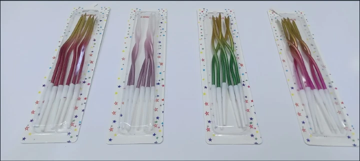 Spiral Gradient Birthday Candles Gold to Red & Gold to Green Decorative Twist Party Cake Candles Elegant Festive Celebration Candles for Birthday Cake Decoration Events & Parties