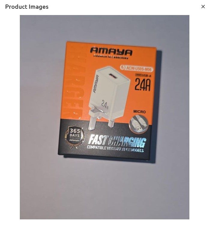 Amaya ACW-U50S-M06 2.4A Fast Charger UK Plug USB Wall Charger with Micro USB Cable Fast Charging Adapter for Android Phones Tablets & Electronics