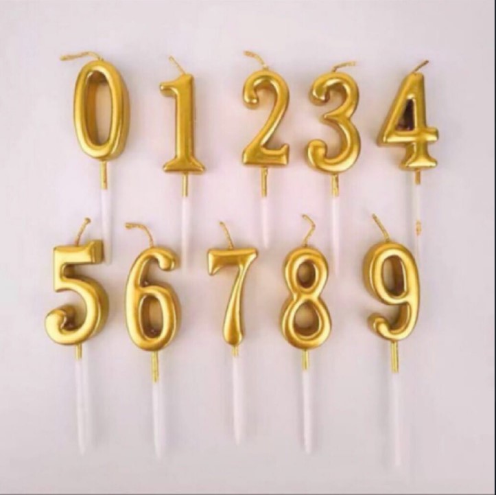 Birthday Number Candles Set 0–9 Reflective Numeral Cake Candles Decorative Number Candles for Birthday Anniversary Celebration Cake Topper Party Supplies