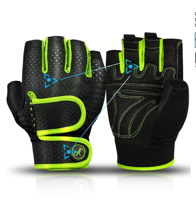 Padded Workout Gloves Gym Training Gloves Fitness Gloves with Wrist Support Anti-Slip Grip Breathable Weightlifting Gloves for Gym Cycling Fitness & Strength Training ( MOREOK)