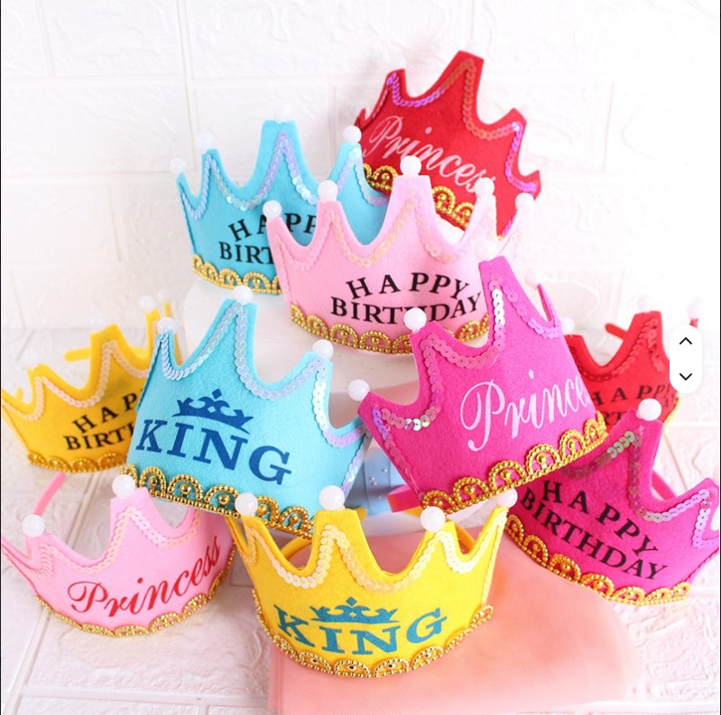 Light-Up Happy Birthday Tiara Headband LED Luminous Birthday Crown Queen King Hat Flashing LED Party Headband Costume Accessory for Birthday Celebration Party Wear for Girls & Boys