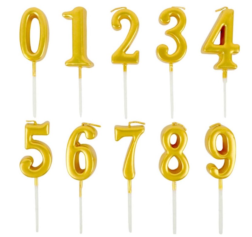Birthday Number Candles Set 0–9 Reflective Numeral Cake Candles Decorative Number Candles for Birthday Anniversary Celebration Cake Topper Party Supplies