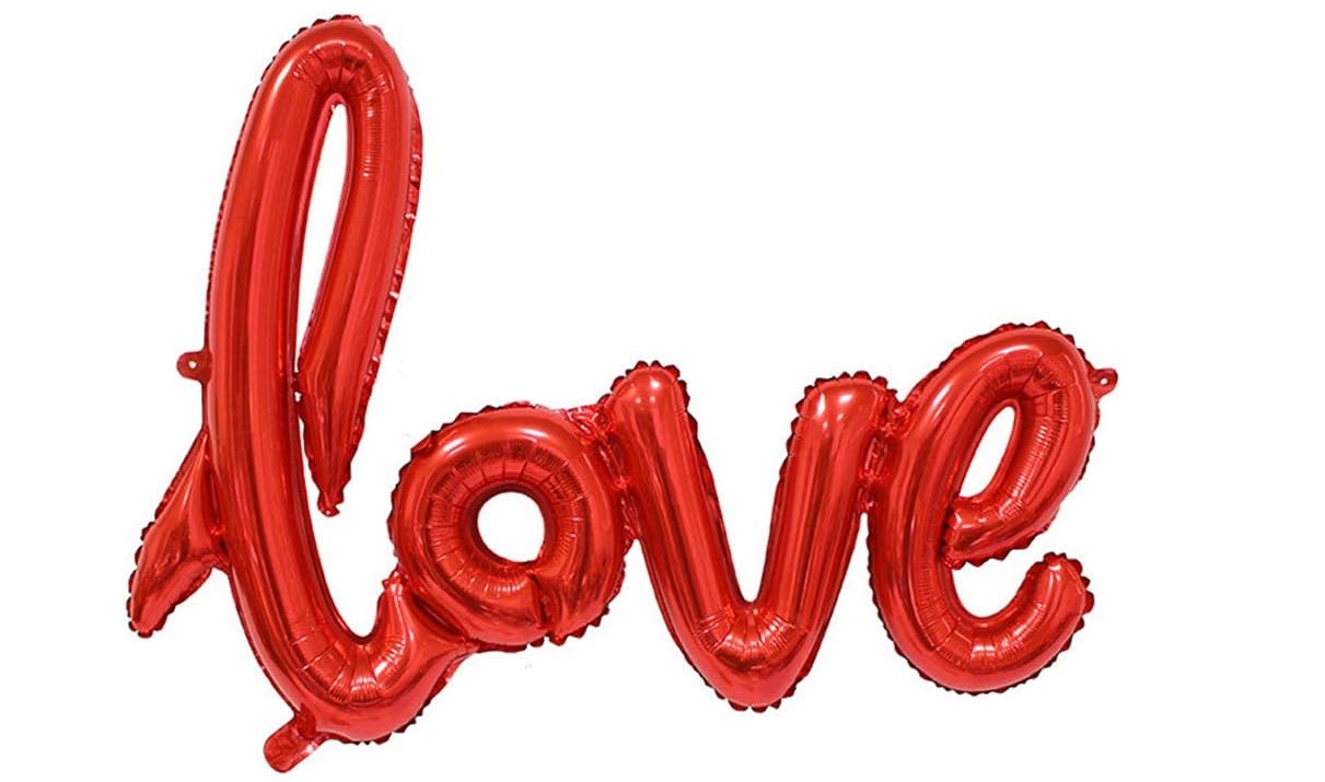 Love Foil Balloon Romantic Cursive Letter Balloon for Weddings Anniversaries Valentine's Day Engagement Parties Reusable Metallic Decoration