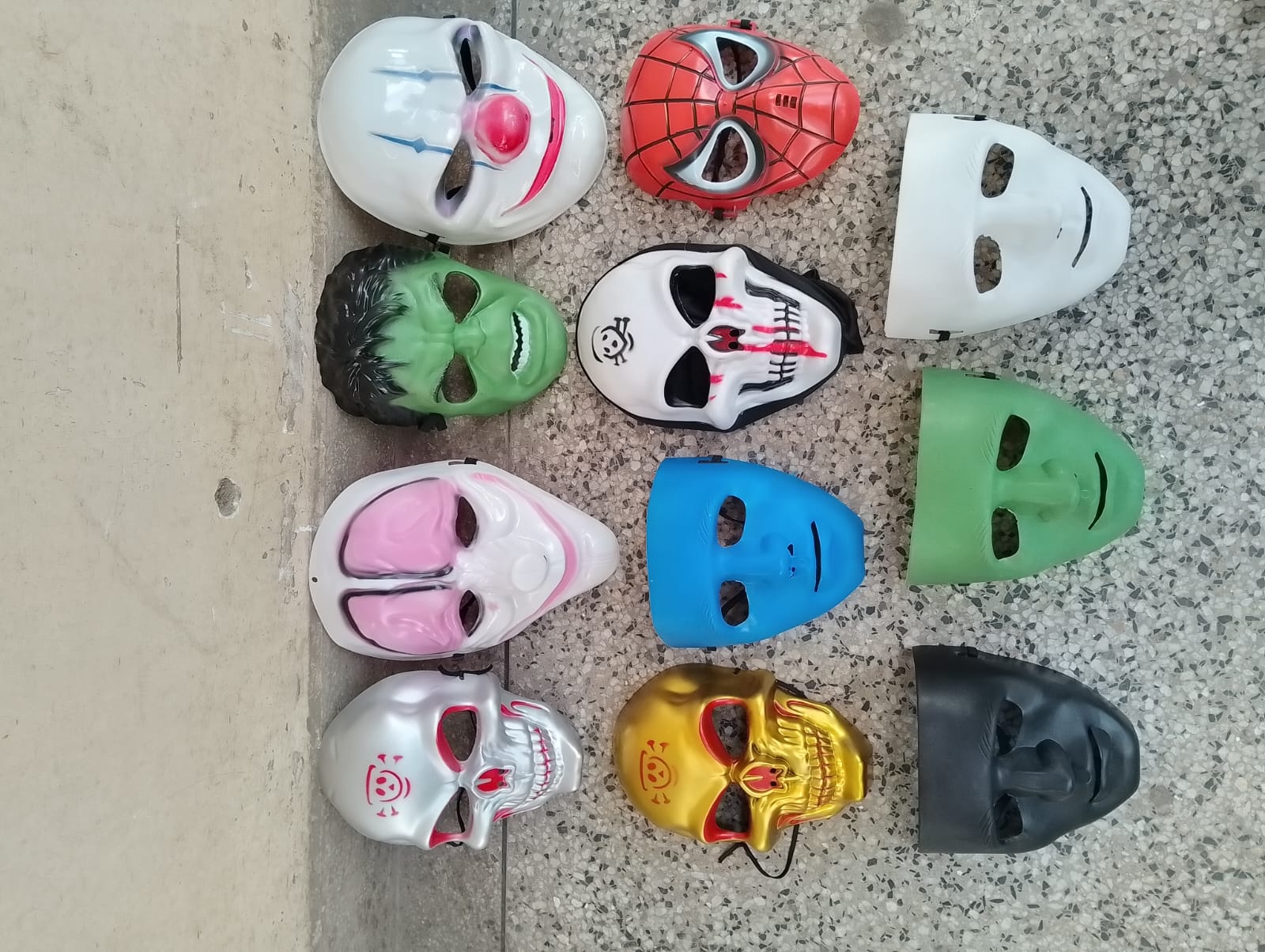 Kids Plastic Costume Masks Assorted Superhero Horror and DIY Paintable Face Masks for Halloween Cosplay Birthday Parties and Fancy Dress Events