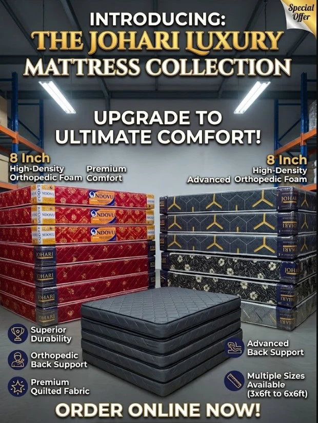 Johari Luxury 8 Inch Orthopedic Mattress is designed to provide excellent comfort, firm support, and a healthier sleeping experience. Built with high-density foam technology, this mattress offers