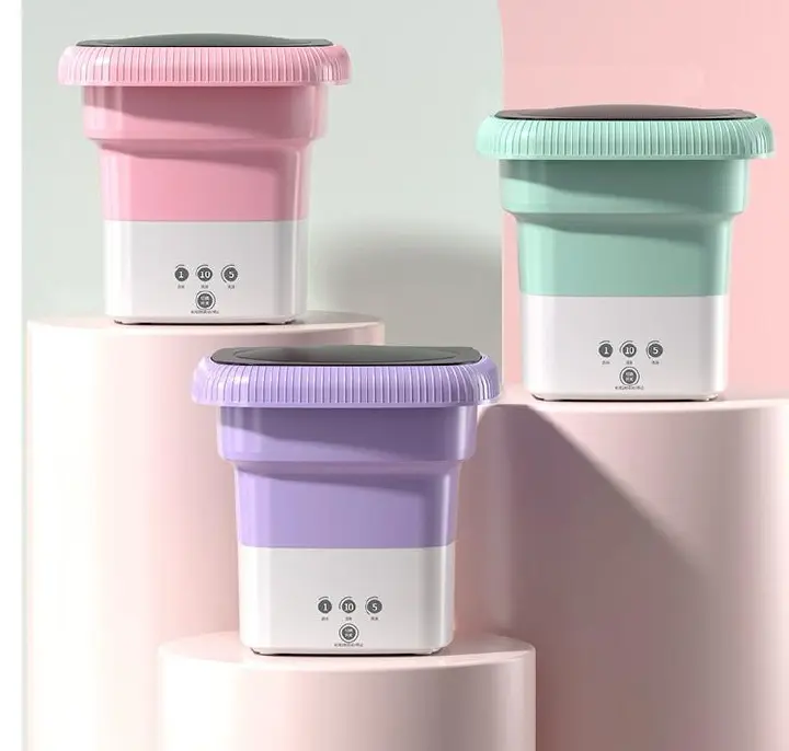 7.5KG Foldable Portable Washing Machine | Compact Mini Laundry Washer | Collapsible Bucket Washing Machine | Energy-Efficient Washer for Baby Clothes, Underwear & Travel