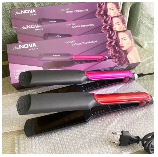 Professional 2in1 ceramic flat iron hair straightener ✅simple operation ✅salon and household use ✅110-240v ✅heating area 90*30mm ✅power source electric..