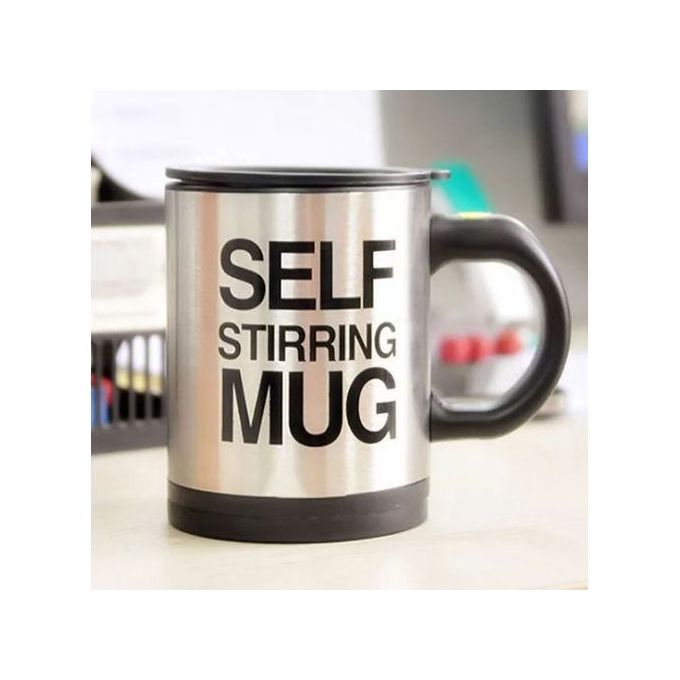 Self Stirring Mug, Automatic Electric Coffee Mixing Cup, Black, 350ml, Battery Powered, for Home Office Travel, Practical Gift for Men Women