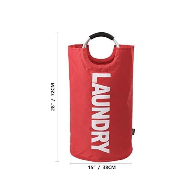 Large Laundry Basket 82L, Dirty Clothes Hamper for Kids, 38x38x72cm Red Multicolor, Durable Storage for Bedroom & Bathroom