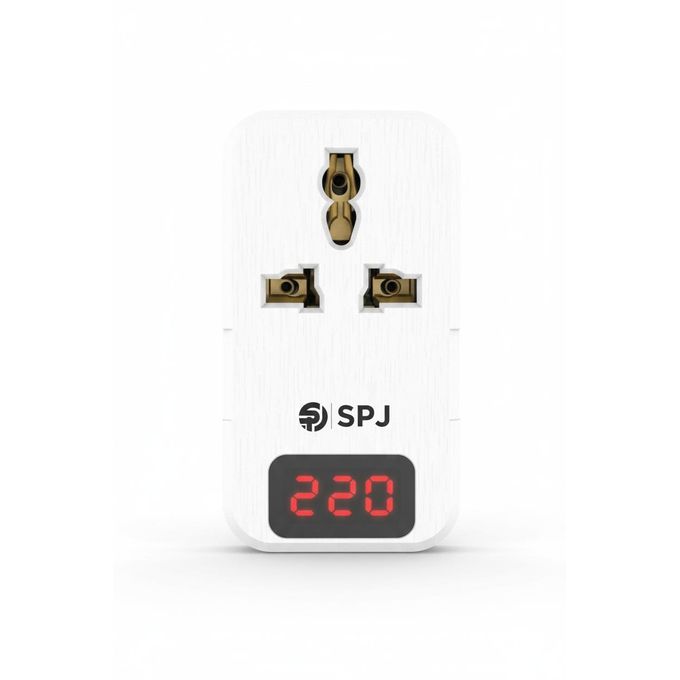 SPJ 13 Amp Digital Power Regulator / Power Guard - Voltage Protector for Home Appliances, 3-Year Warranty, Overload Protection, Surge Protection, Energy Saving, Durable, Uganda