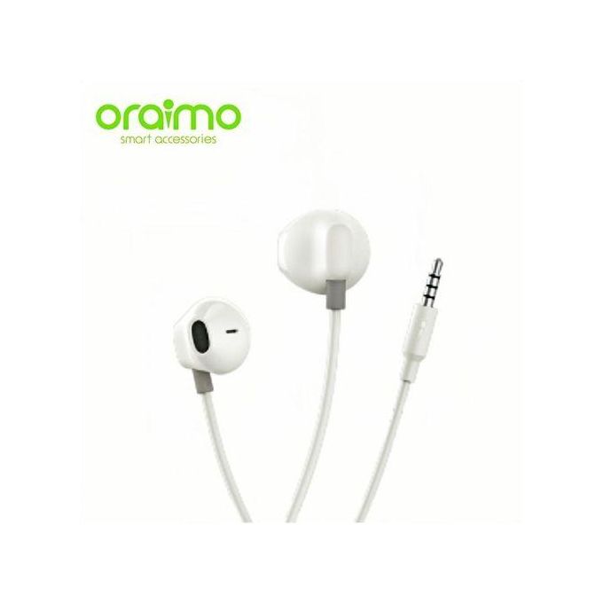 Oraimo Halo Lite 3.5mm Half In-Ear Earphone Gold Thickened Cable - Lightweight Comfort for Daily Use