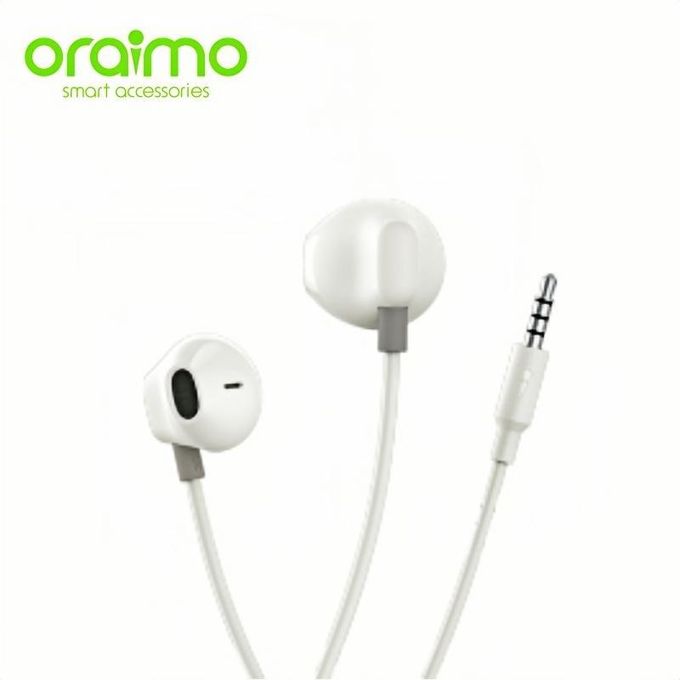 Oraimo Halo Lite 3.5mm Half In-Ear Earphone Gold Thickened Cable - Lightweight Comfort for Daily Use