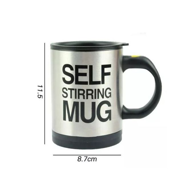 Self Stirring Mug, Automatic Electric Coffee Mixing Cup, Black, 350ml, Battery Powered, for Home Office Travel, Practical Gift for Men Women