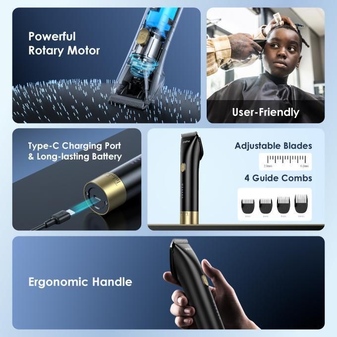 Oraimo Smart Clipper Plus Cordless Hair Clipper for Men - Long-Lasting Battery, Rechargeable, Home Use, Black