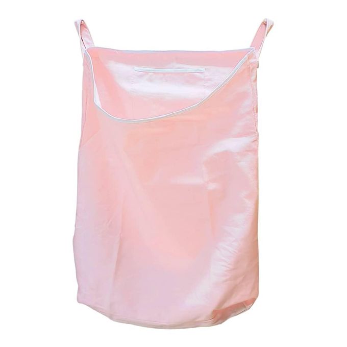 Overdoor Hanging Laundry Hamper with Clips - 57L Large Capacity, Pink, for Kitchen Bedroom Living Room, Space Saving Storage
