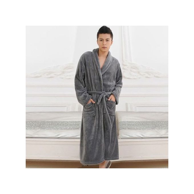 Unisex Bathrobe - Grey, Soft Cotton Towel Wrap for Men and Women, Lightweight & Absorbent, Perfect for Bathroom, Spa, or Daily Use
