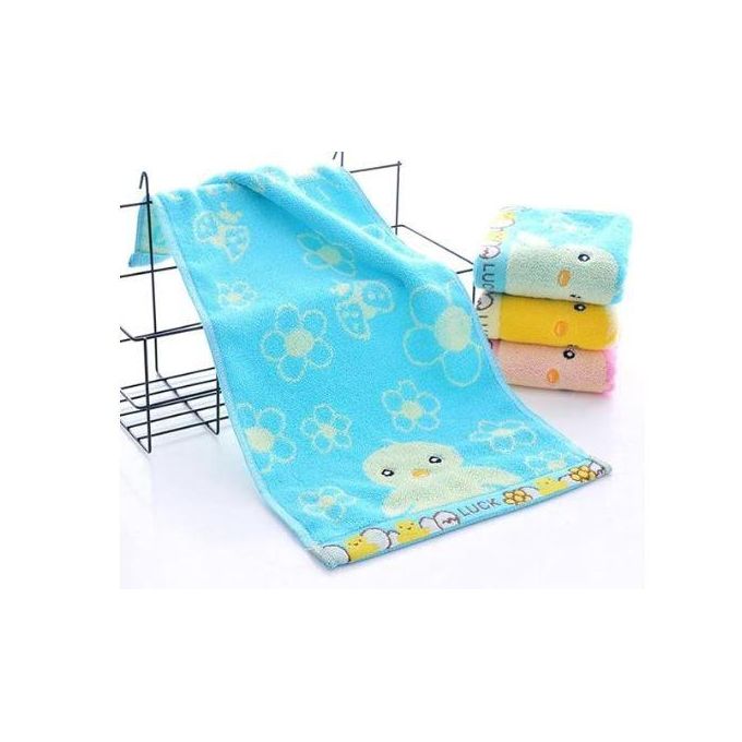 3PC Kids Cotton Towel Set 50x100cm - Soft Face & Hand Towels for Kindergarten, Nursery, Elementary School, Home Use - Multicolor