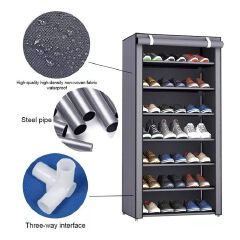 CYFAZA 7-Level Shoe Organizer - 24 Pairs Capacity Storage Solution for Home, Durable Fabric, Space-Saving, Ideal for Daily Use