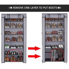 CYFAZA 7-Level Shoe Organizer - 24 Pairs Capacity Storage Solution for Home, Durable Fabric, Space-Saving, Ideal for Daily Use