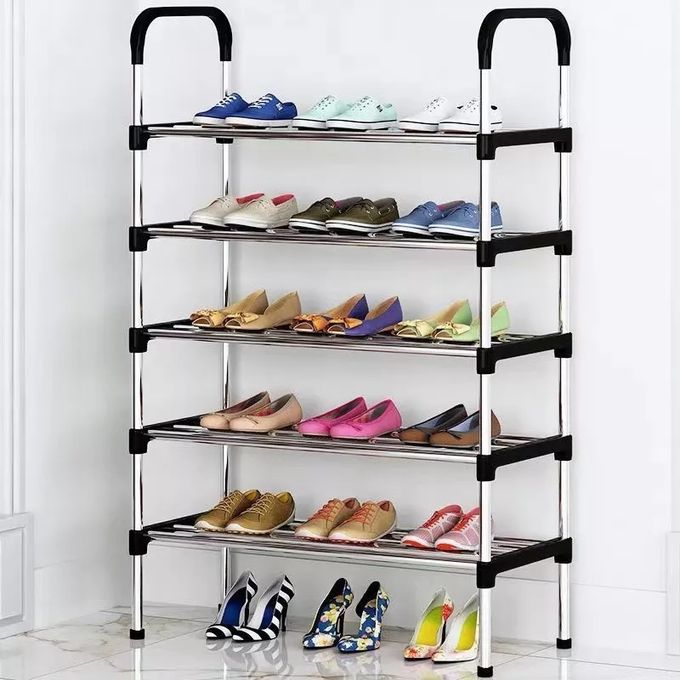 CYFAZA 5-Tiers Shoe Rack Storage Organizer 18 Pairs Large Capacity - Durable Home Entryway Shelf for Men Women Kids, Space Saving, Easy Assembly, Black