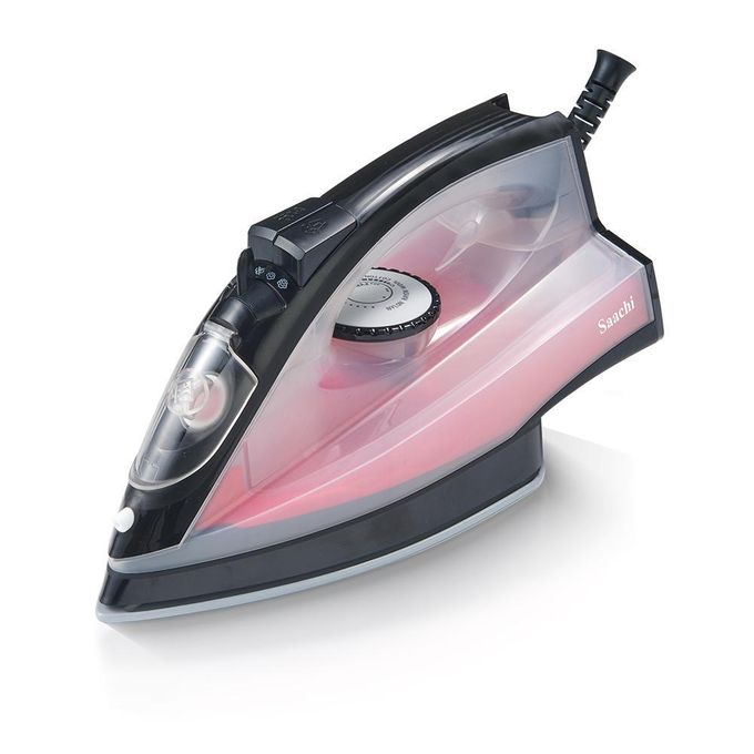 Saachi Steam Iron with Nonstick Plate - Pink, Extra Large, Lightweight, Easy Glide, Perfect for Wrinkle-Free Clothes, Durable Home Ironing Tool
