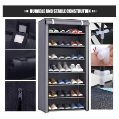 CYFAZA 7-Level Shoe Organizer - 24 Pairs Capacity Storage Solution for Home, Durable Fabric, Space-Saving, Ideal for Daily Use