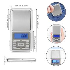 CYFAZA High-Precision Digital Pocket Scale 500g/0.01g LCD Backlit Display Silver - Portable Mini Jewelry Scale for Kitchen, Food, and Travel